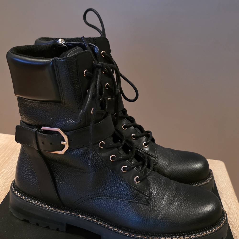 Vince Camuto Black Moto Boots with Gold Accent